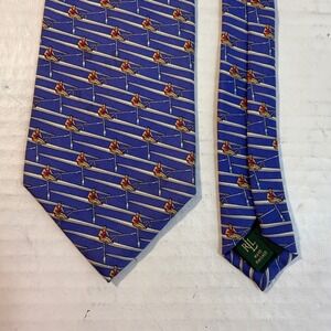 Rowing skulling 100% silk Tie Lauren Ralph Lauren Print preppy classic‎ USA VTG